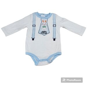 Koala Kids Baby Long Sleeve Happy Easter Bunny Bodysuit, Size 3/6M.